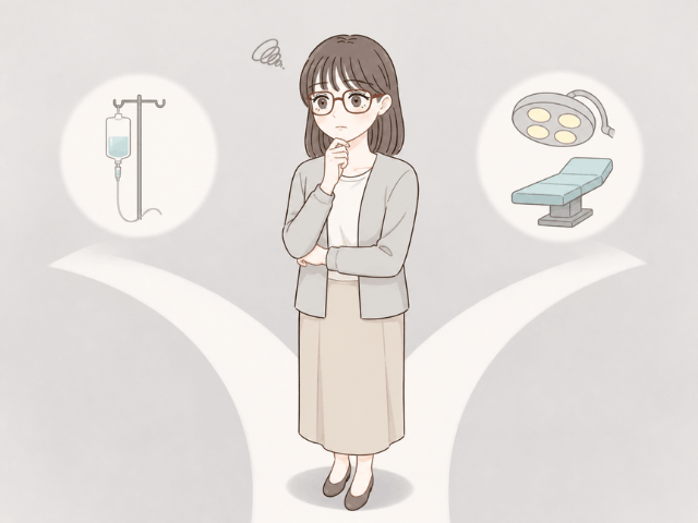 抗がん剤か手術か治療方針に迷う女性