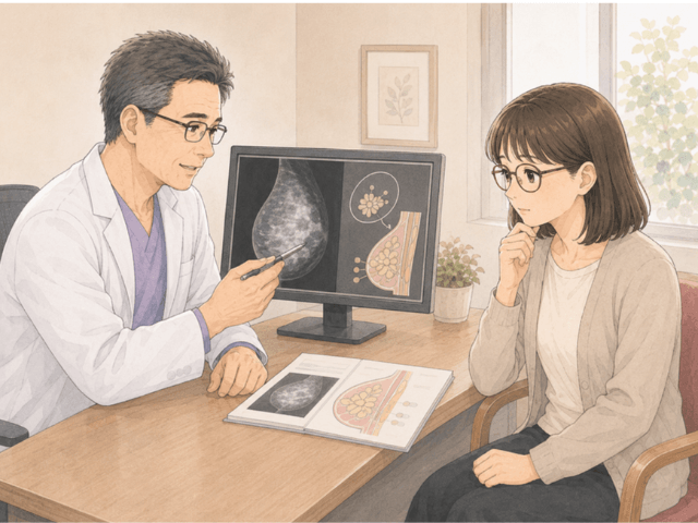 毎年検診を受けていたのに乳がんが見つからなかった疑問を医師に尋ねる女性