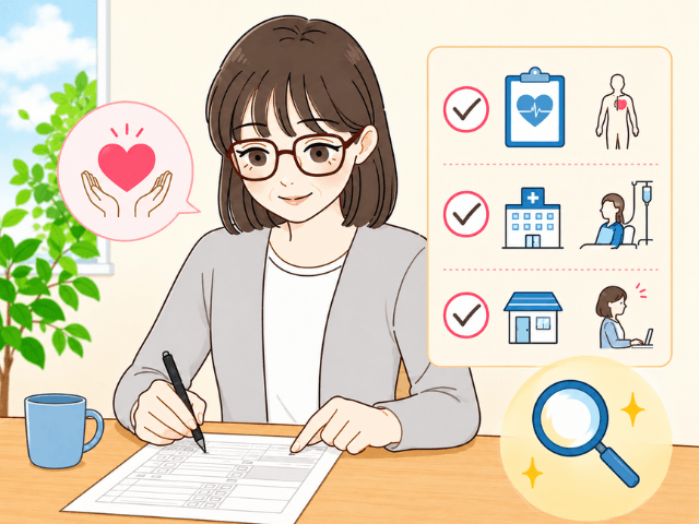 保険加入時の告知内容を丁寧に確認している女性の漫画画像