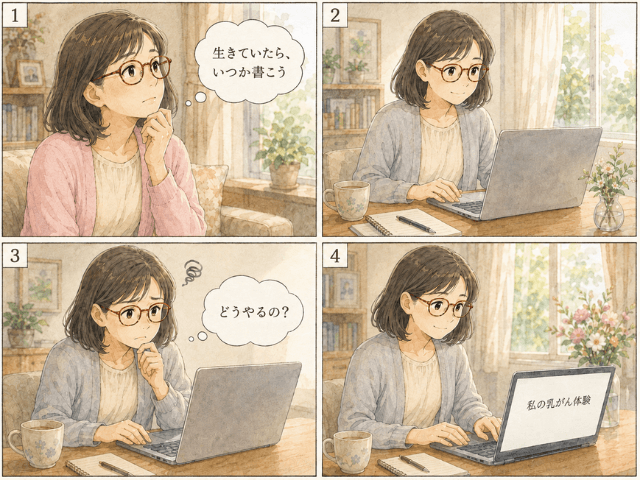 治療中に「生きていたら、いつか書こう」と思った経験を、経過観察終了後にブログへ書き始める女性