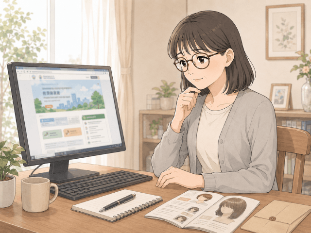 自治体のウィッグ購入助成制度を調べる女性の漫画